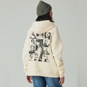 Rare Official Taylor Swift ERAS Tour Hoodie Sweatshirt Size L Cream